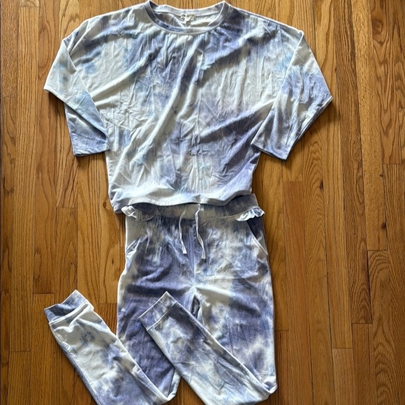 Appaman youth sz 14 blue and White Tie-Dye Lounge pajama Set, great condition - Picture 1 of 6